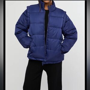 WeWoreWhat Zip-Off Sleeve Puffer Coat XS